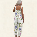 Florina | Dungarees with Delicate Swan Print