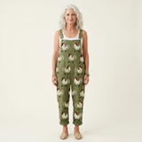Mathilde | Dungarees with Rural Cockerel Print