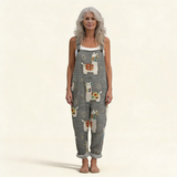 Annarosa | Dungarees with Grey Llama Print