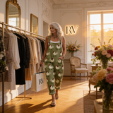 Mathilde | Dungarees with Rural Cockerel Print