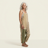 Marlene | Dungarees with Natural Stripe Print