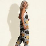Luigia | Dungarees with Rustic Sheep Print