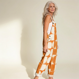 Placida | Dungarees with Retro Sun Print
