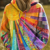 Freya - Artistic Patchwork Hoodie