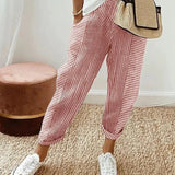 Amynelle | Striped Pants Loose Fit Cropped Summer Pants