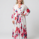 Lillian - Floral Long Sleeve Wrap Maxi Dress