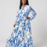 Lillian - Floral Long Sleeve Wrap Maxi Dress