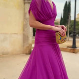 Fiona - Elegant Fuchsia Dress