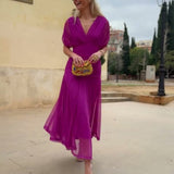 Fiona - Elegant Fuchsia Dress