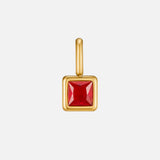 Square Pendant Birthstone Necklace