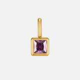 Square Pendant Birthstone Necklace