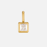 Square Pendant Birthstone Necklace