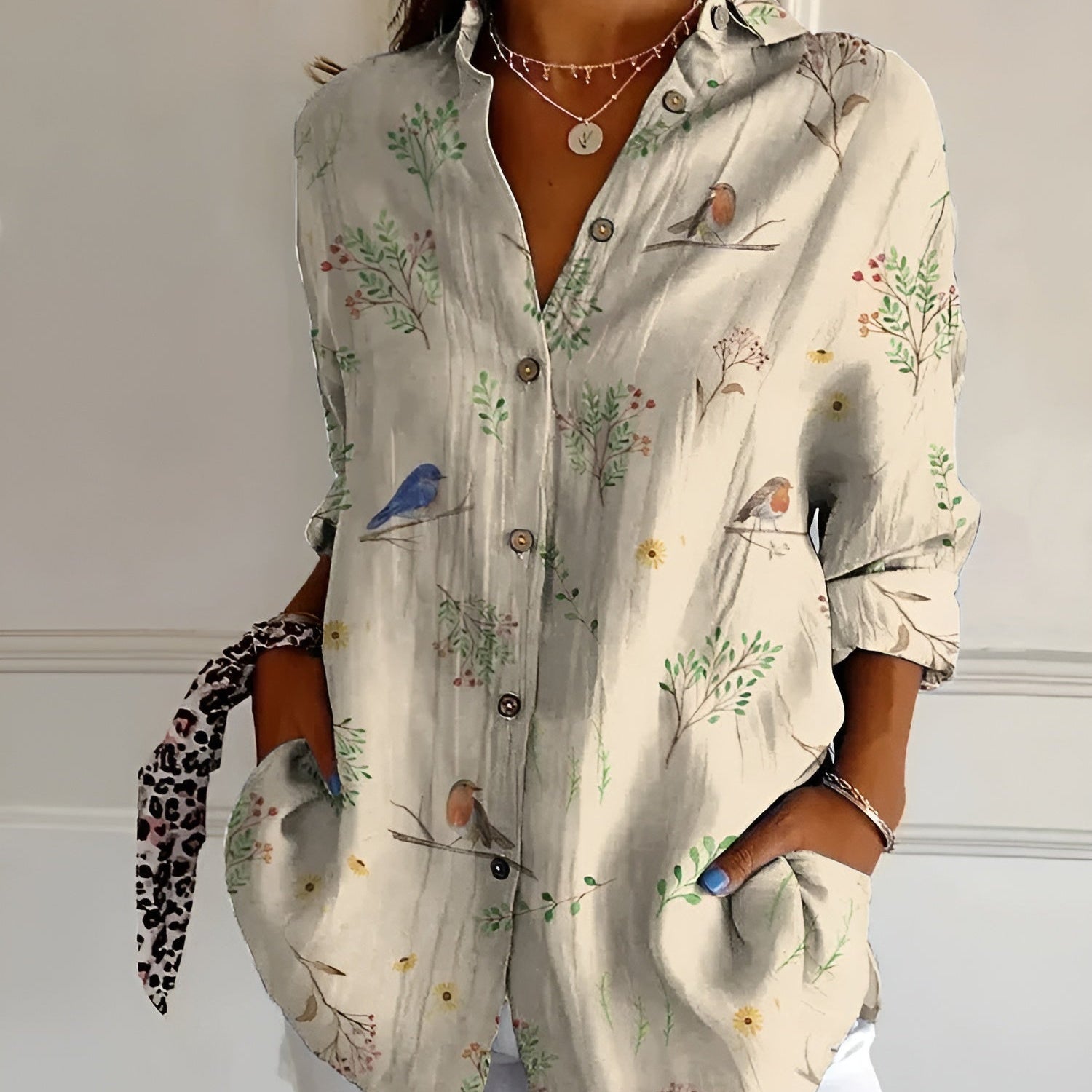 MELODIE™ – Elegant Floral Button Shirt