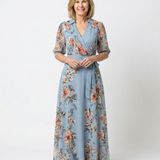 Elowen - Floral Wrap V Neck Maxi Dress