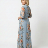 Elowen - Floral Wrap V Neck Maxi Dress