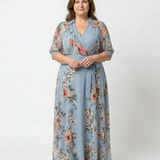 Elowen - Floral Wrap V Neck Maxi Dress