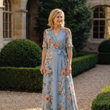 Elowen - Floral Wrap V Neck Maxi Dress