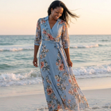 Elowen - Floral Wrap V Neck Maxi Dress